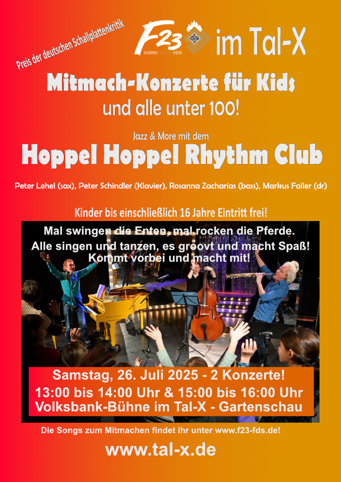 Plakat Mitmach Konzert Hoppel Hoppel Rhythm Club kl