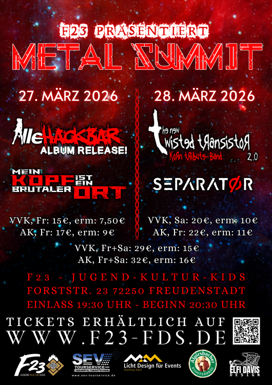 F23-Metal Summit: Twisted Transistor (Korn Tribute) & Separator
